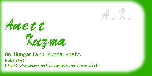 anett kuzma business card